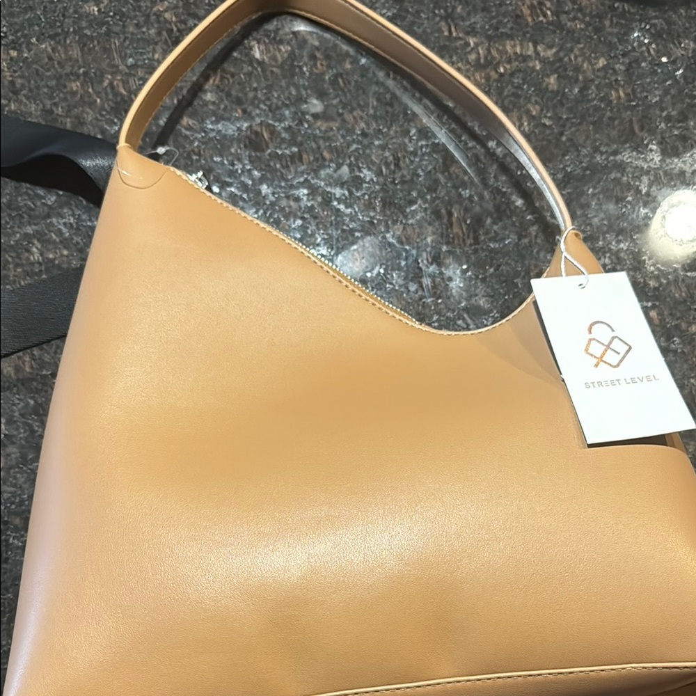 Street Level Tan Shoulder Bag Sleek Minimalist Design